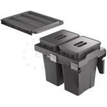 KITforKIT Контейнер для мусора ЛЮКС выкатной с креплением к фасаду с доводчиком в модуль 400мм