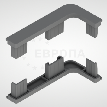Комплект открытых заглушек для Г-образного профиля матовый хром